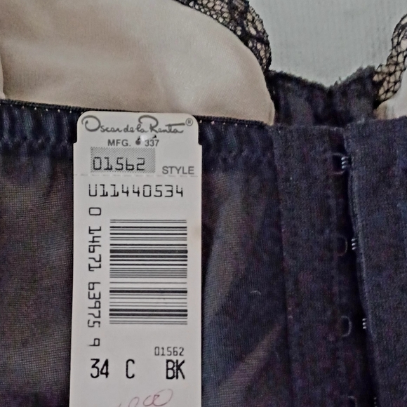 Vintage Oscar de La Renta Black Lace Corset/ Bustier, 34C - Picture 7 of 15